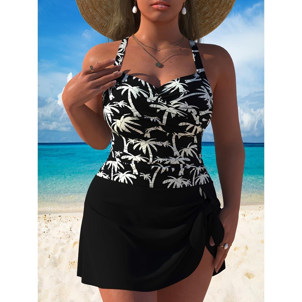 

Купальник большого размера женский европейский и американский, закрывающий полноту и стройнящий, слитный 4XL