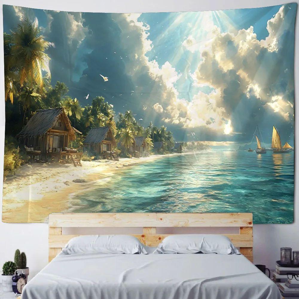 

VIKAMA Beautiful Enchanting Landscape Print Tapestry Bedroom Headboard Living Room Home Wall Hanging Decor Washable Durable 74x94cm(29x37in)