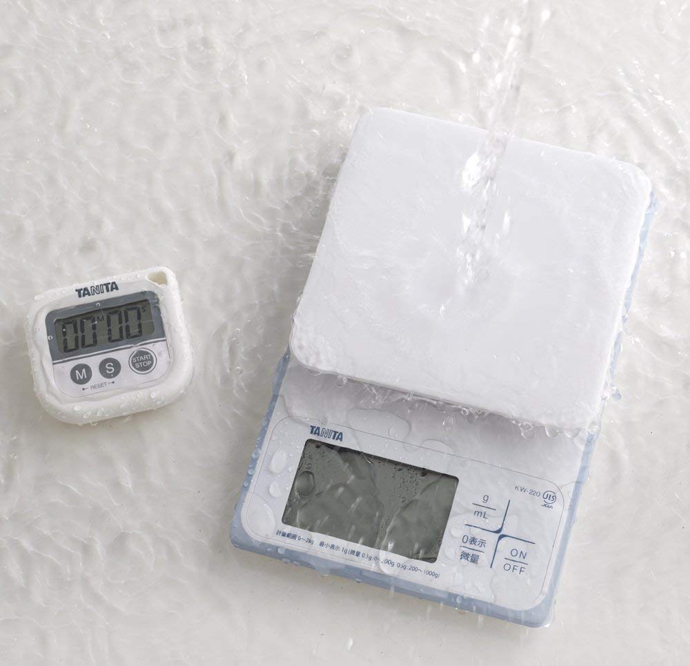 TANITA Kitchen Study Timer Waterproof with Magnet 100 Minute Counter Washable Timer White WH TD-376N