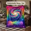 Weltraum Kosmisches Thema Decke Benutzerdefinierter Name Text Personalisierte Decke Weich Gemütlich Decke für Zuhause Sofa Bett