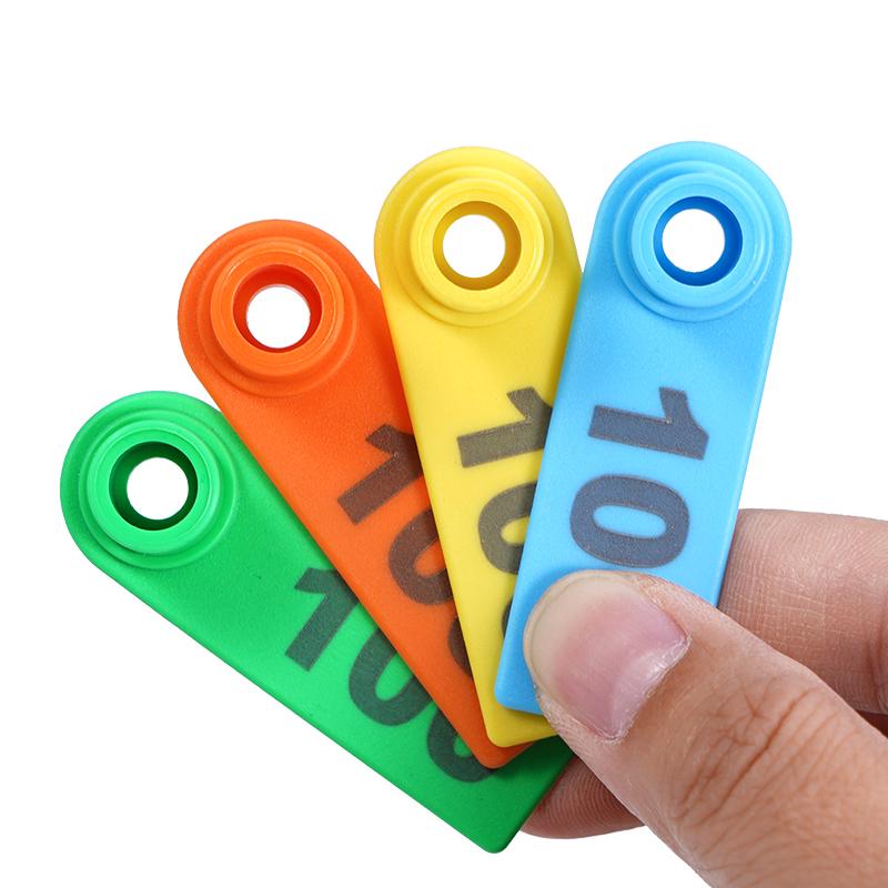 100Pcs Sheep Goat Ear Tag with Number / Ear Tag Pliers Laser Copper Head Earrings Farm Livestock Sheep Ear Identification Tools
