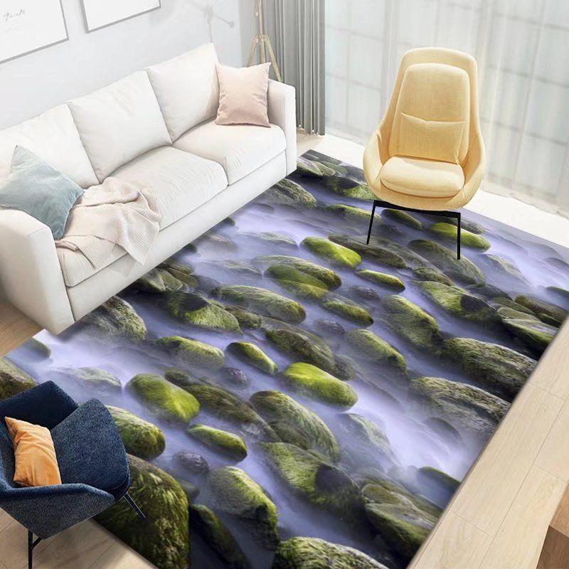 3D Floor Mat Rugs Kitchen Beach Waves Runner Carpet Kitchen Washable Non-slip Living Room Carpet Marine Bath Mat Absorbent