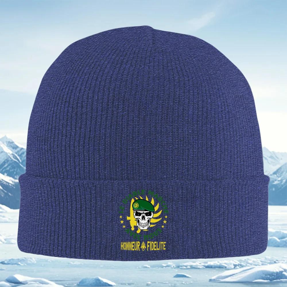Skull Soldier Hat Stars Emblem Unisex Women Unisex Knitted Hat Beanie Pullover Cap Winter Thermal Warm Christmas Outdoor Cycling Hi