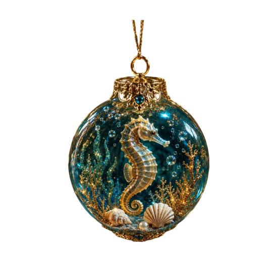 Adornos para Fiesta de Fantasía Azul Dorado, Bolas de Navidad Temáticas del Océano, Bolas Transparentes Iluminadas con Medusa Tortuga Pulpo, Creativas para Inauguración de Casa
