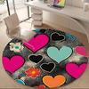 1pc Heart Flowers Office Round Area Rug, Indoor Mat Suitable ForOffice, Under Office Chairs Bedroom Living Room Home Decor, Room Deco Q134