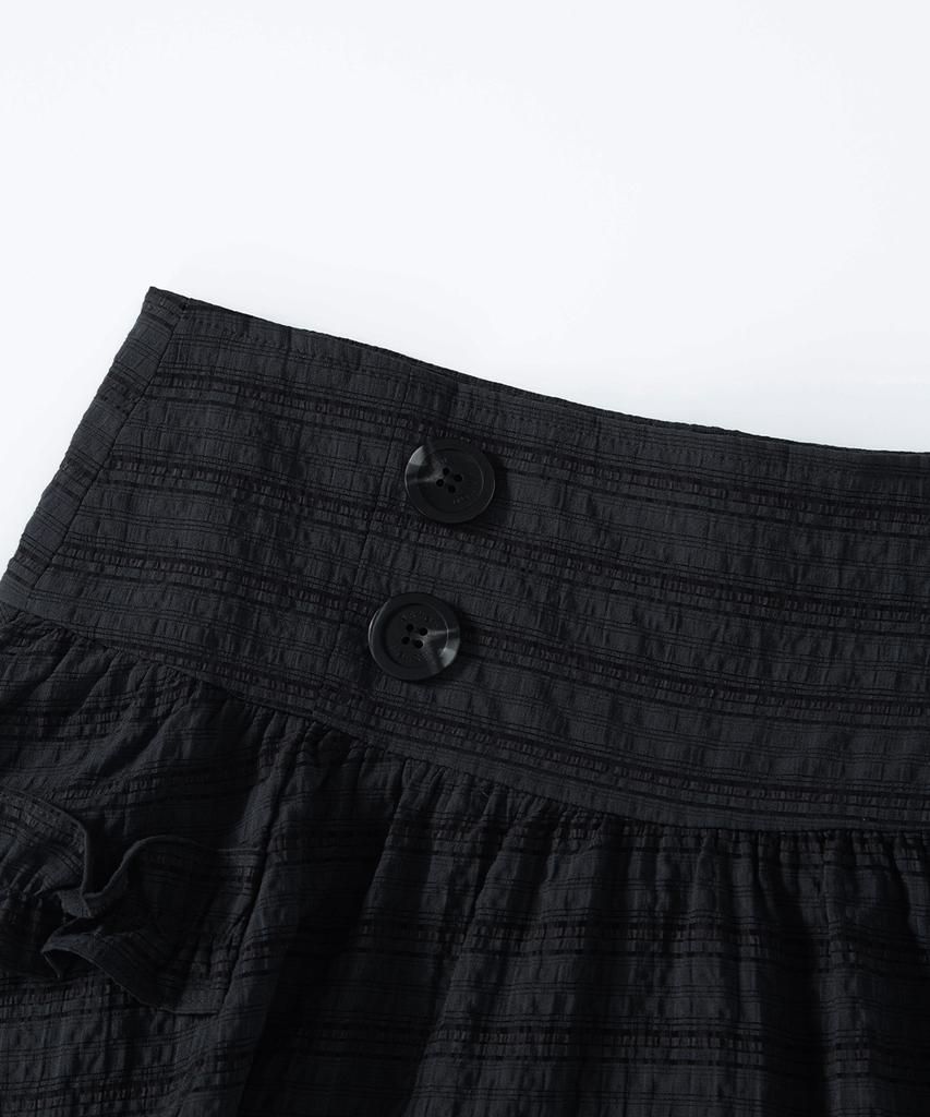 Aejeuon Berry Frill Skirt / Charcoal