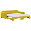 VidaXL Daybed with Trundle and Mattress Yellow 100x200 Cm Velvet 3196965