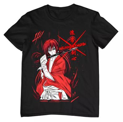 Himura Kenshin Shirt, samurai X, anime, manga, <wbr/>geek, otaku, jap<wbr/>an, cadeau, Zwart Shirt Unisex T-shirt