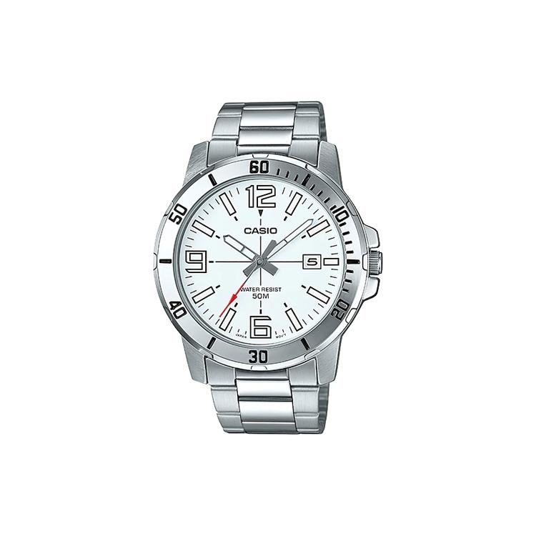 CASIO Men Standard Series White Watch MTP-VD01D-7BV MTP-VD01D-7BV Silver White Watch Dial