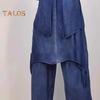 Two Piece Outfits for Women Casual Sleeveless Irregular Top Wide Leg Pants Set Loose Lounge Suit for Summer