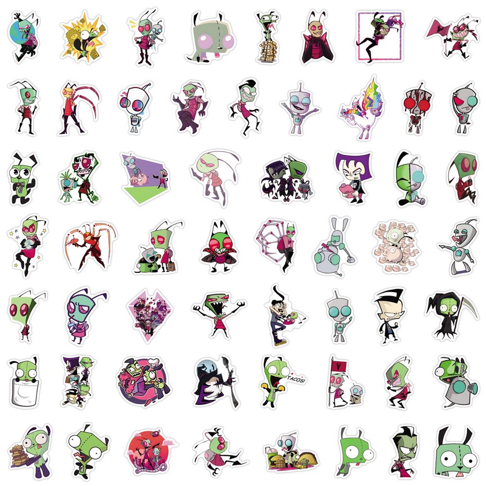 55-110 Invader ZIM Graffiti Stickers for Car, Luggage, and Cups