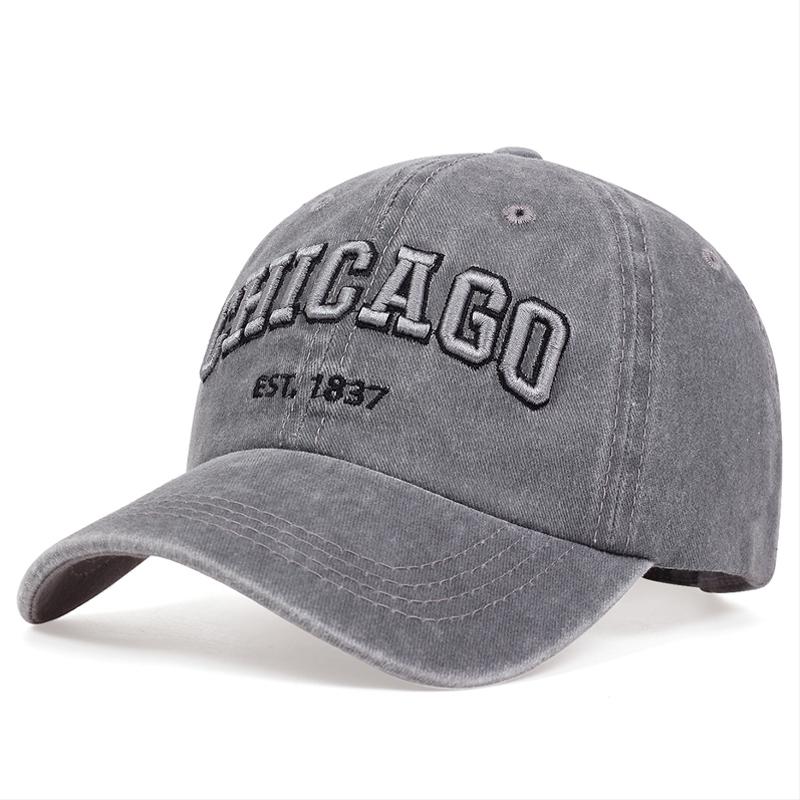 Cappellino da Baseball Chicago1837 Ricamato Lavato ad Acqua Cappellino alla Moda Street Hip Hop Cappellino Parasole da Esterno Cappellino Sportivo e per il Tempo Libero Unisex