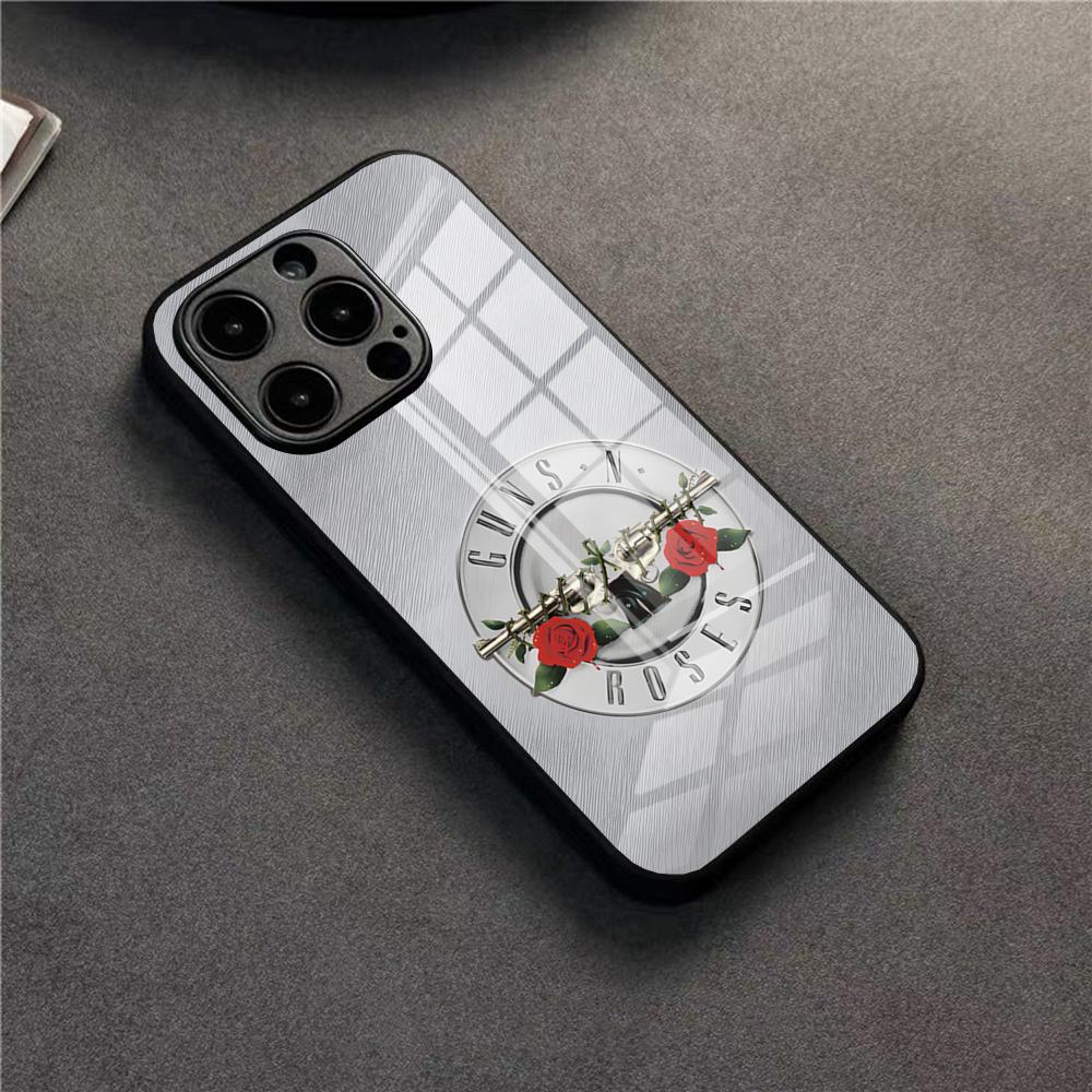 Band G-Guns N Roses Phone Case For 17 Pro Max IPhone 16 Pro 14 12 11 13 Mini X XR XS 15 Plus SE Glass Cover