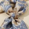 Crystal Scarf Buckle Flower Design Hijab Clip Fashion Shawl Rings Clip  Versatile Application