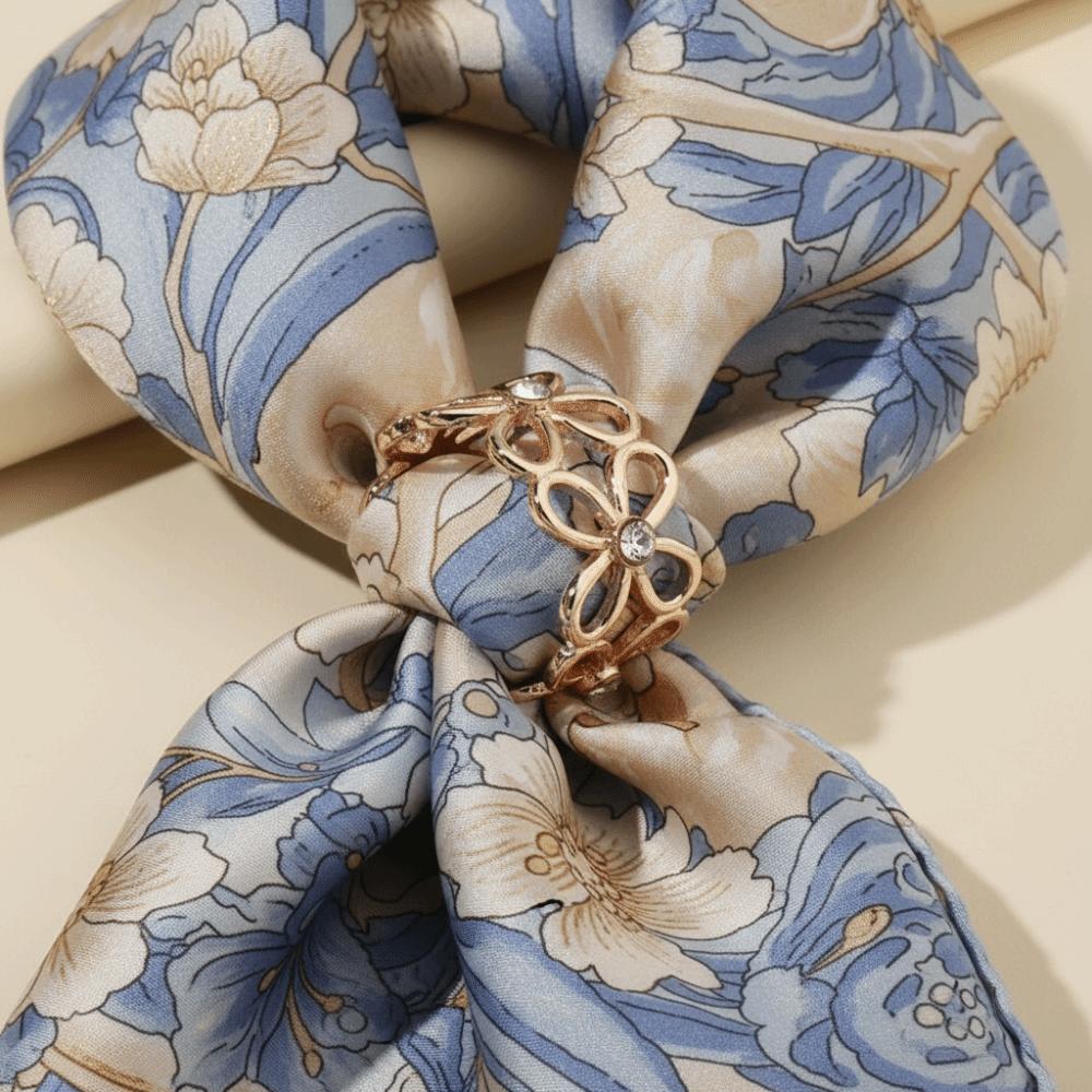 Crystal Scarf Buckle Flower Design Hijab Clip Fashion Shawl Rings Clip Versatile Application