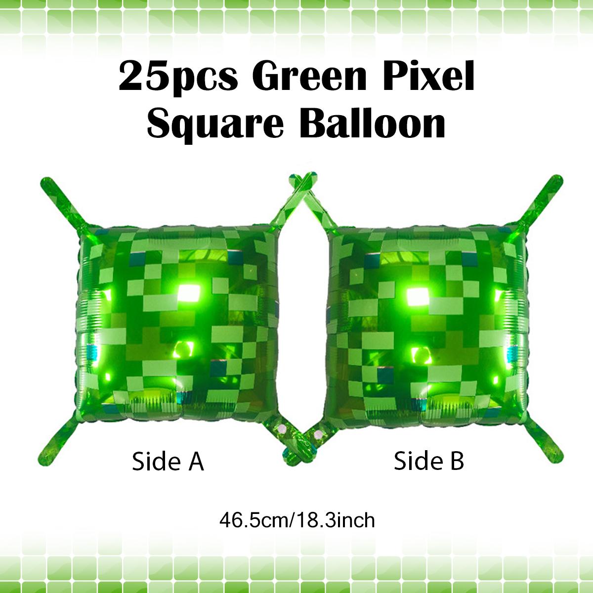 

Green pixel square balloon wall, square aluminum foil balloon wall background balloon game theme birthday party decoration Other