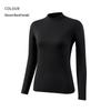 Unisex White Long-Sleeve Thermal Top - Korean Style Half Turtleneck for Autumn/Winter
