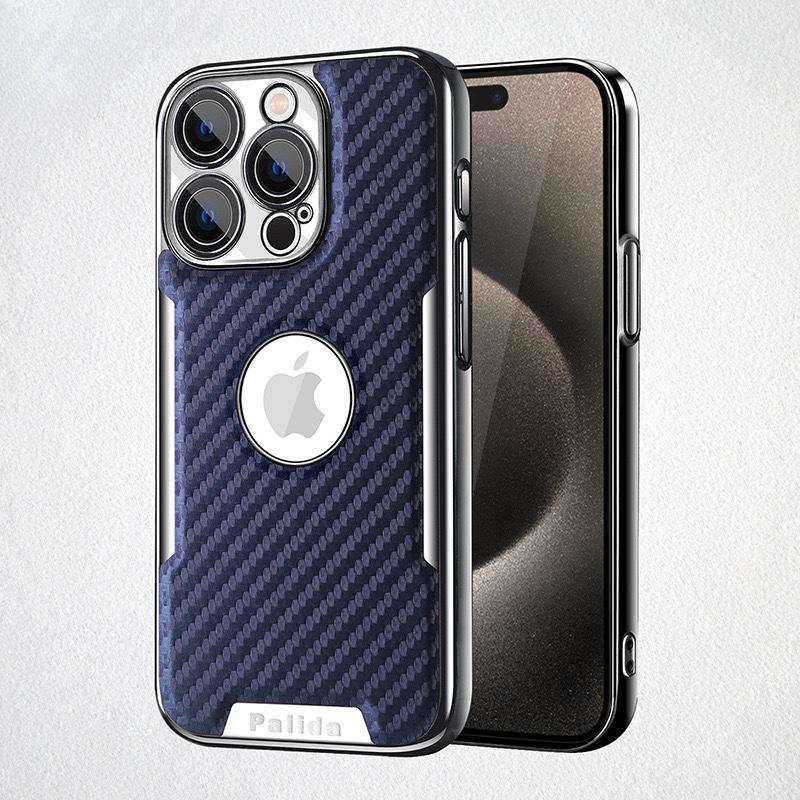 Włókno węglowe nadaje się do etui na telefon komórkowy iPhone 15Pro, folii na obiektyw 14/13, w pełni zakrywającego etui ochronnego