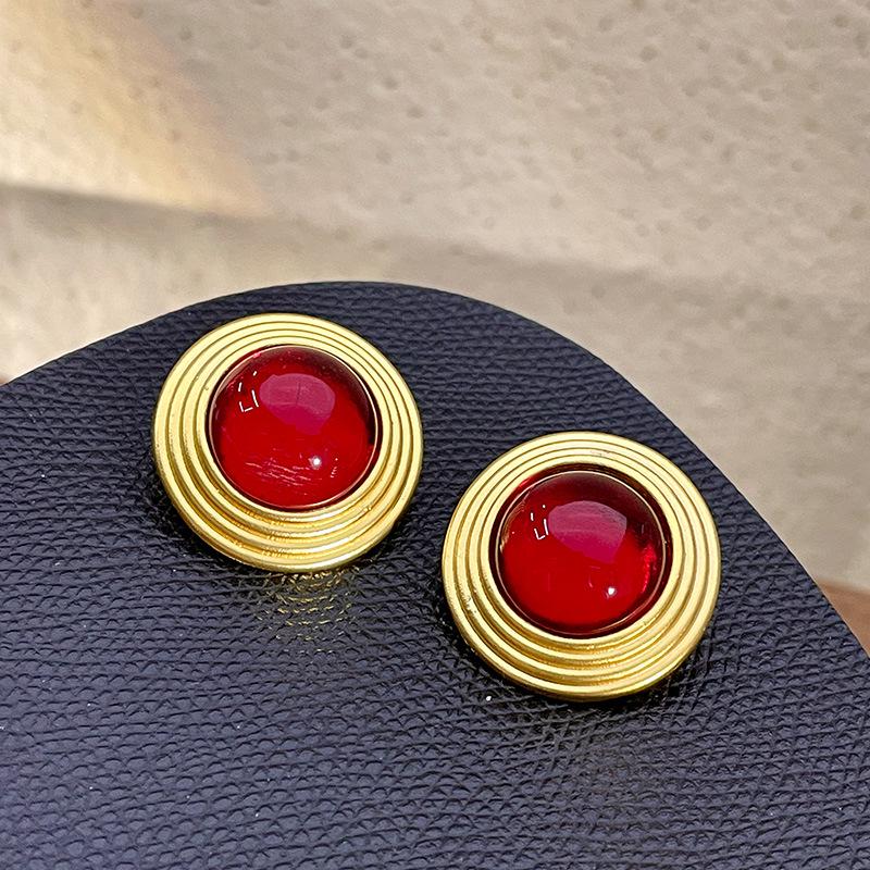 Vintage Blue Glass Bow Earrings - Retro Design Ornament