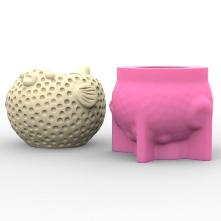 Pufferfish Shaped Silicone Vase Mold Suitable for Making Succulent Vase
