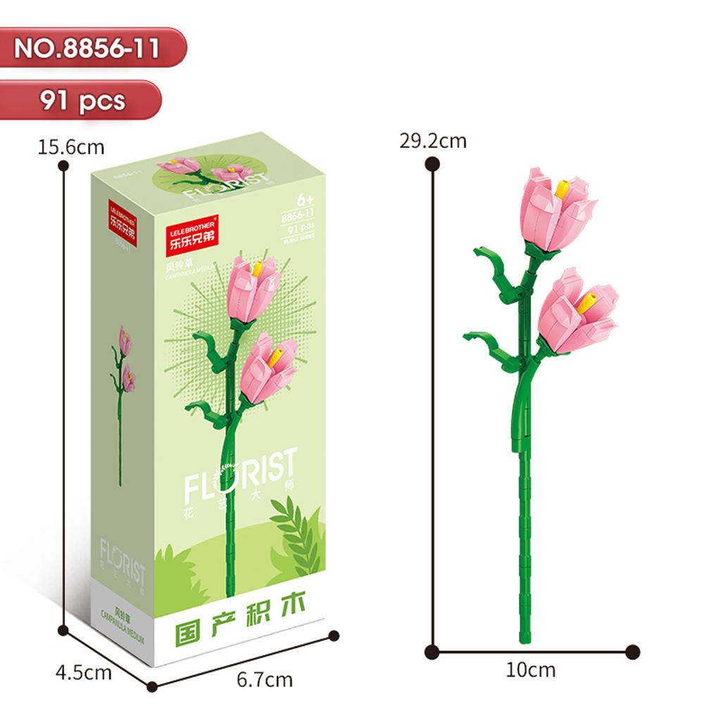 Hot Creative Small Building Block Flower Art Classic Brick Mini Potted Plant Gift For Girls Desk Decoration Simple Assembly Toys