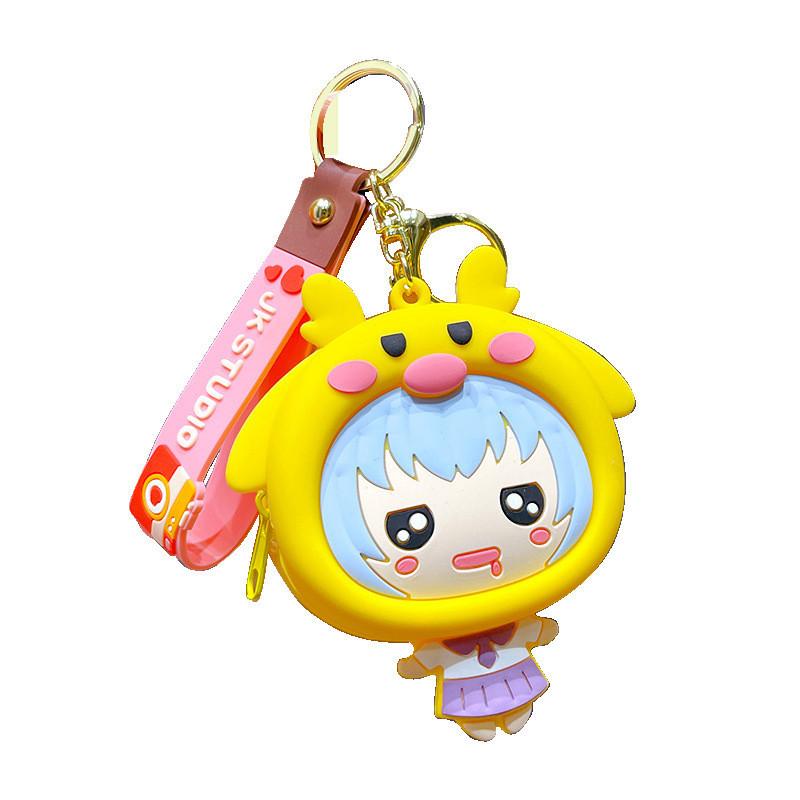 Cartoon Cute Silicone Coin Purse Keychain For Kids And Women