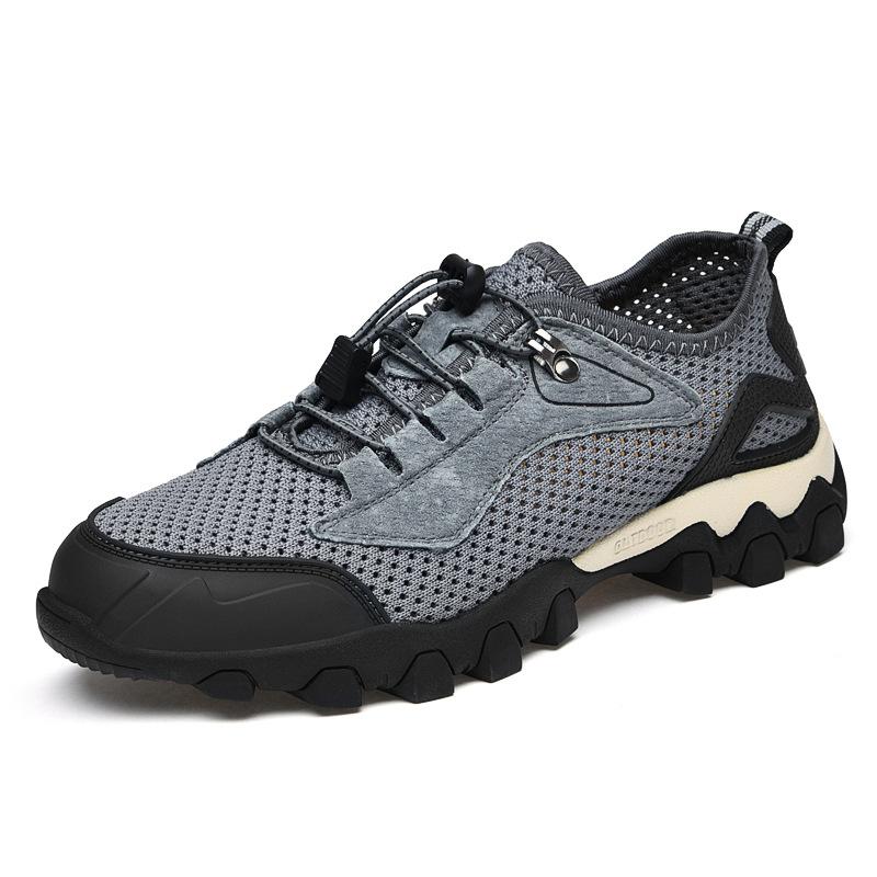 2025 new spring men's travel shoes Korean version breathable sports outdoor mountaineering leather shoes lightweight dad men's shoes tide