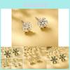 Elegant Snowflake Stud Earrings With Sparkling Gemstones Perfect For Christmas And Beyond