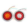 16 Led Car Round Amber Red Taillights Rear Stop Brake Running Reverse Lamp