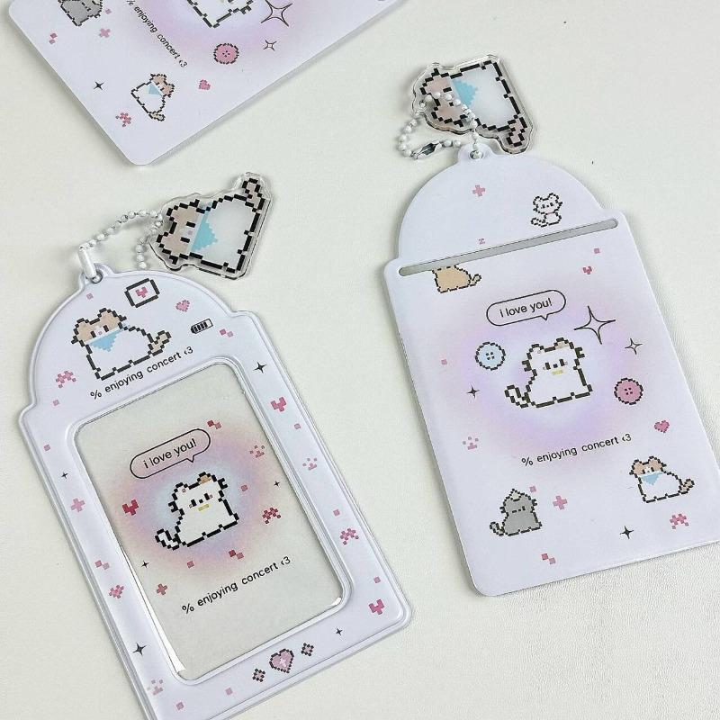 New Cute Cartoon Photo Card Holder 3 inch Decorative Idol Photo Album Protective Sleeves Kawaii Japanese Stationery Pendant
