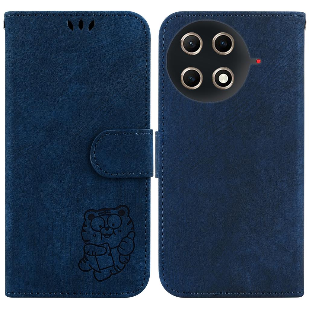 For TECNO Camon 30S 4G/30S Pro 4G Wallet Case Tiger Imprint Leather Shockproof Phone Cover with Wrist Strap
