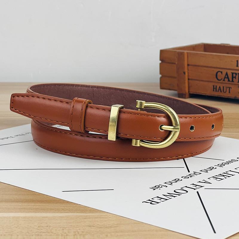 Thin Womens Vintage Waistband For Jeans With Slim Width And Classic Buckle Pin