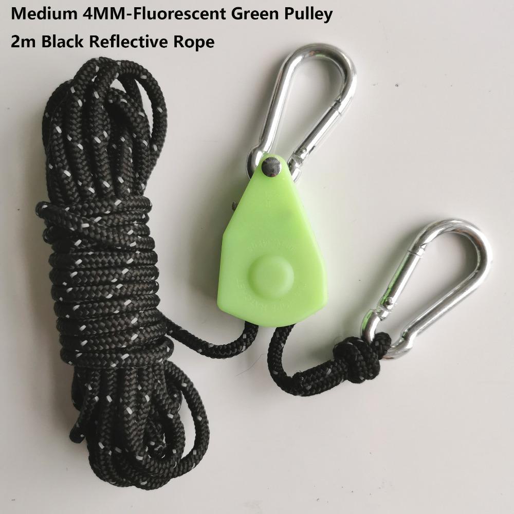 4mm*2m Camping Tent Tie Down Multicolors Reflective Awning Wind Rope Hook Outdoor Tool