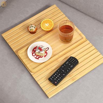 Bank Bekerhouder Natuurlijk Antislip Bamboe Sofa Armleuning Dienblad Opvouwbaar Multifunctioneel Sofa Bekerhouder Voor Bekers Afstandsbediening