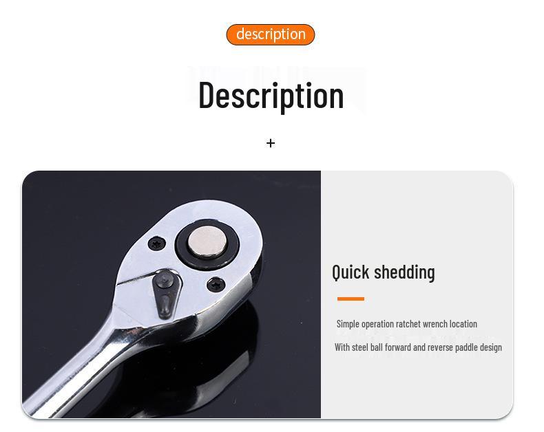 Fast Ratchet Wrench Set: Large, Medium, Small Gear Sockets, Two-Way Pin Wheel, Chrome Vanadium Steel for Auto Repair
