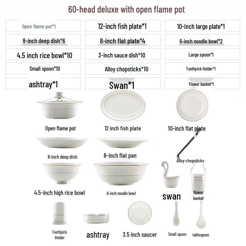 

Floral Splendor Bone China Dinnerware Set 60-piece Set