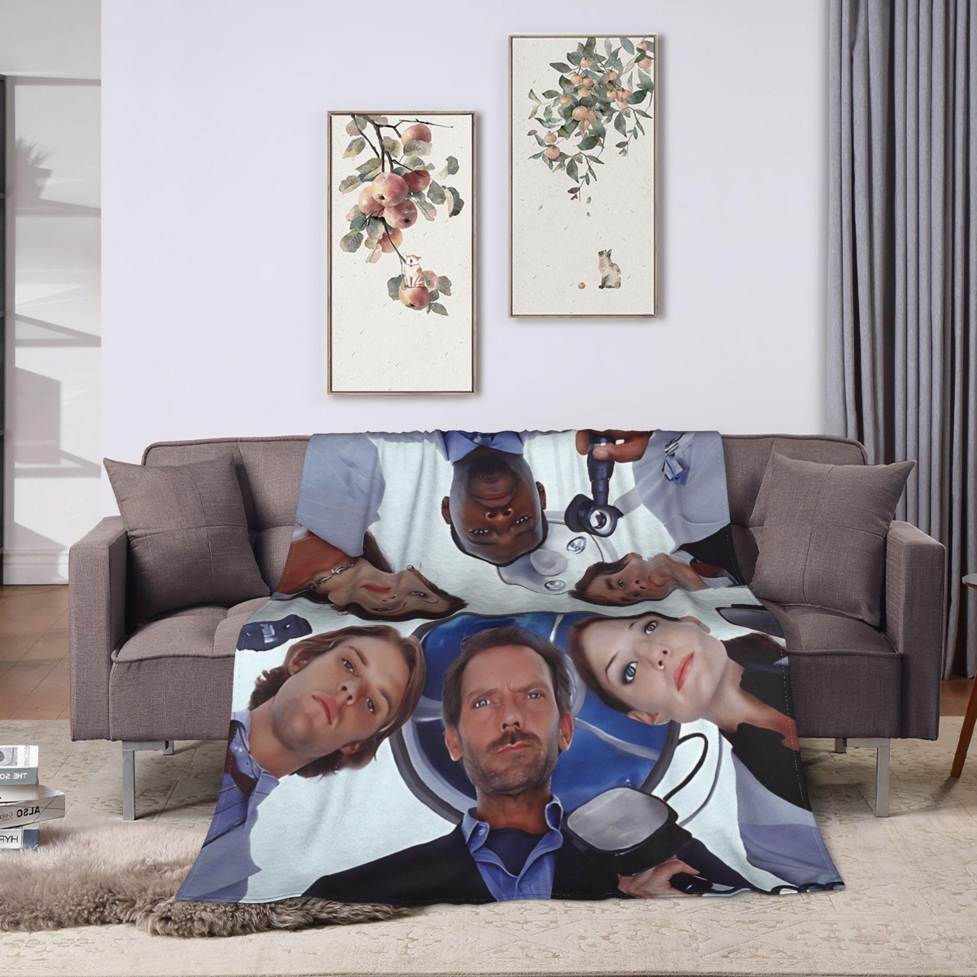 Dr Gregory House Flannel Blanket Super Warm Throw Blanket for Bedroom Travel Fashion Bedspread Sofa Bed Cover 75X95CM