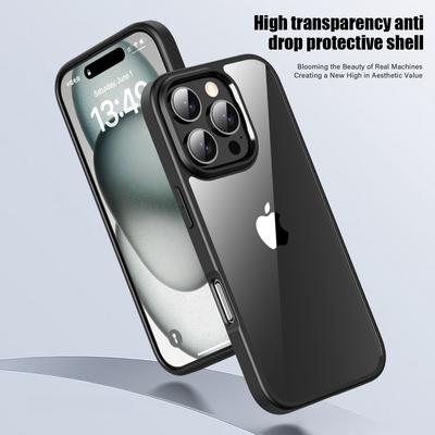 IPAKY For iPhone 16 Pro Clear Phone Case TPU + PC Anti-Fingerprint Back Cover