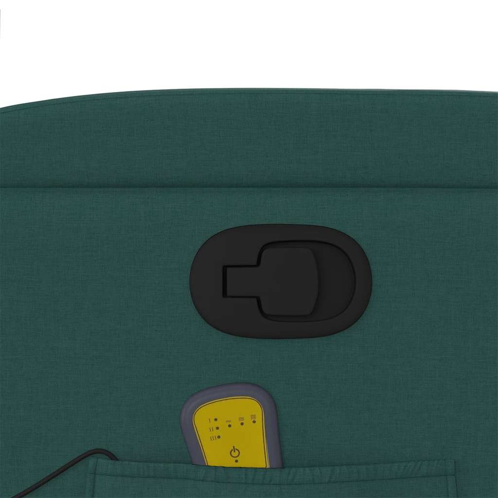 Massage Recliner with Rising Function Dark Green Fabric