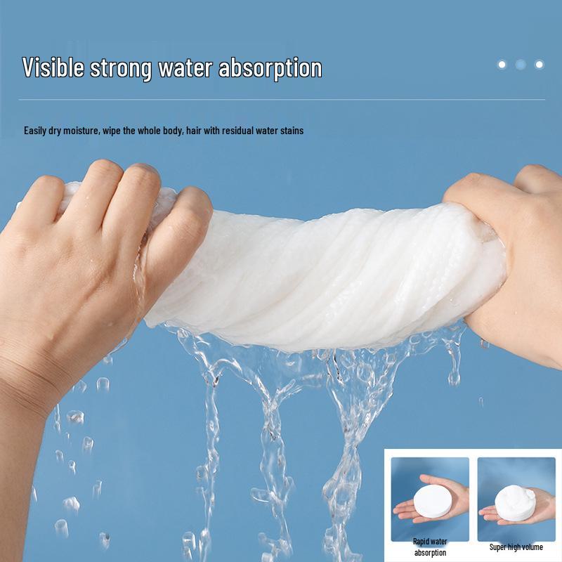 Extra Large Compressed Pure Cotton Bath Towel - Disposable & Extra Thick for Travel and Hotel Use