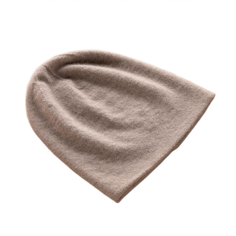 Women's 100% Pure Cashmere Hat: Warm, Double-Layered, New Color Yarn for Autumn and Winter.