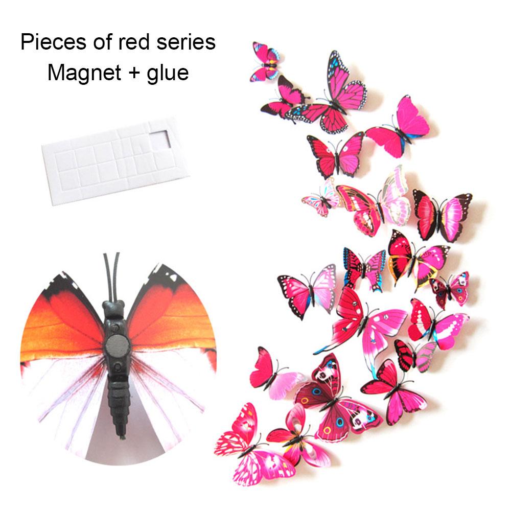 3D Three-Dimensional Butterfly Art Design Wall Sticker Refrigerator Diy Decoration Home Decor Fridge Magnet Gift For Kitchen