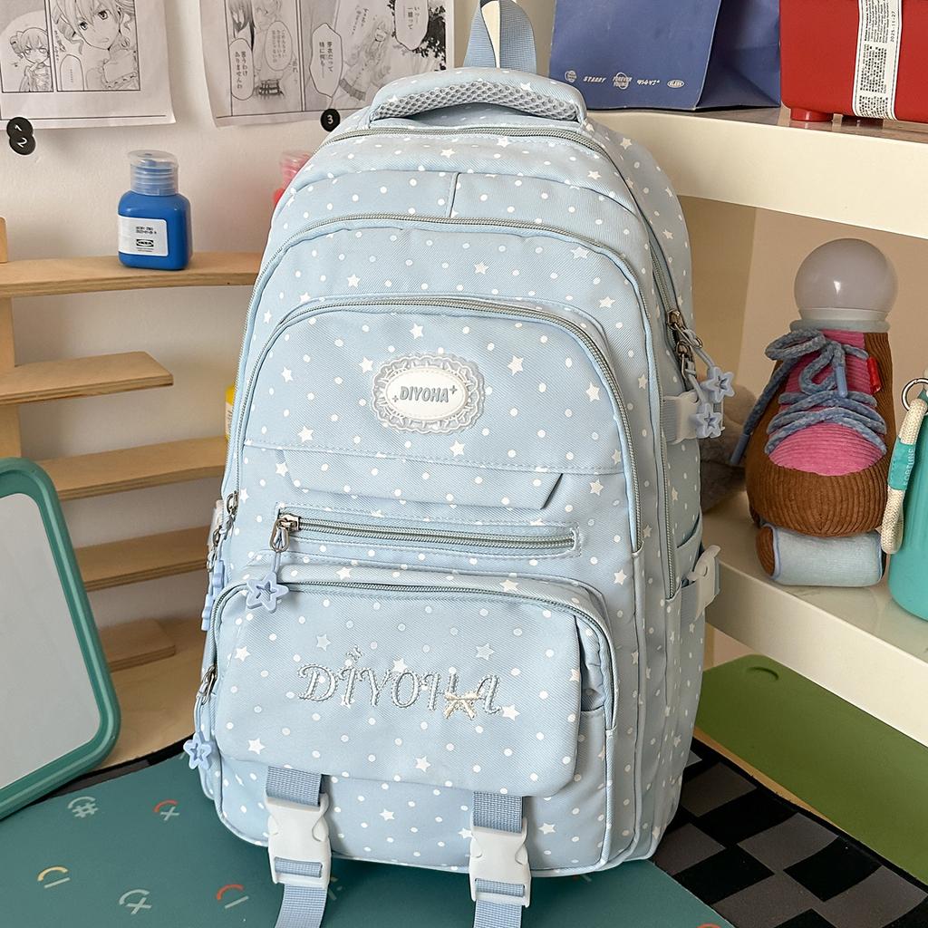 Schoolbag Japanese Casual Printed School Bag Female Junior High School Student Versatile Cute College Style Backpack Travel Lightweight Backpack