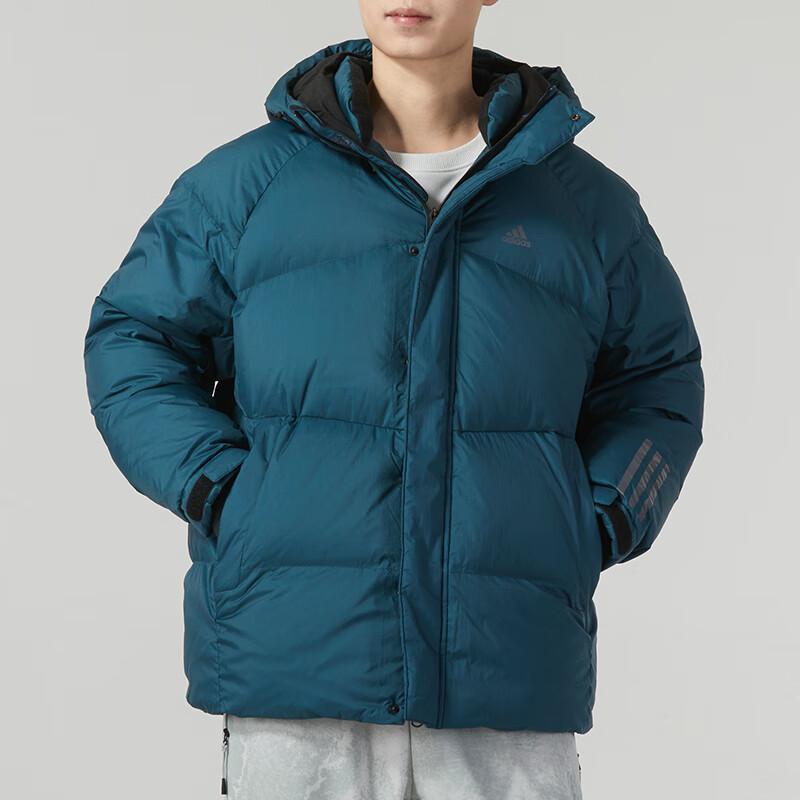 adidas Down Jackets Men's Blue Hooded Moderate Down Jacket IL8929
