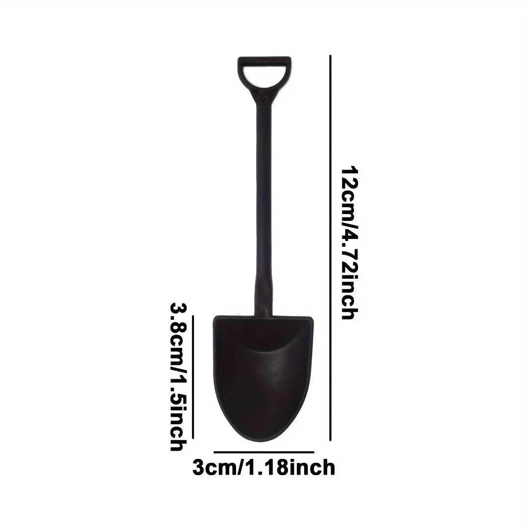 

50/100 шт. одноразовые ложки для торта, десерта, пластиковая лопатка, винтажная лопатка, ложка для мороженого, йогурта, модная посуда 50pcs чёрный