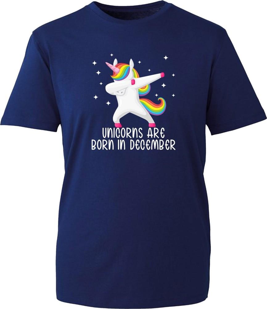 Unicorns Are Born In December Tshirt Dabbing Unicorn Birthday Month Slogan Top S