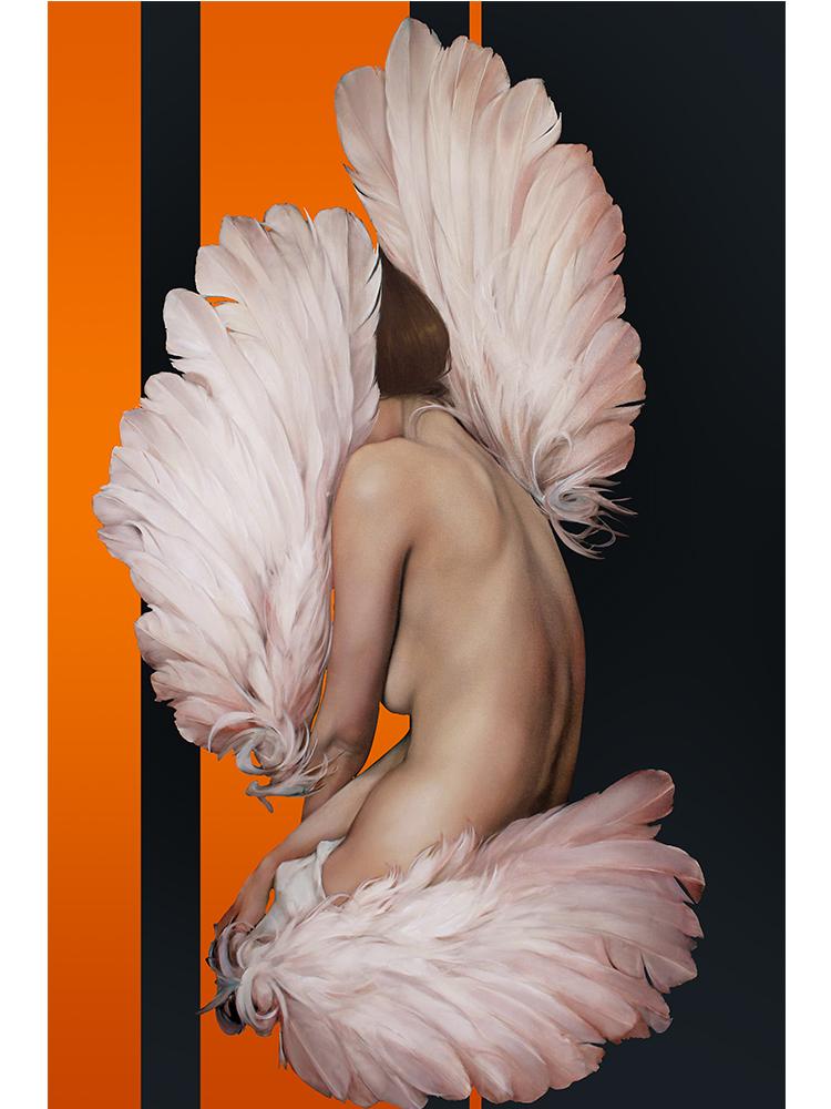 Abstract Flowers Feathers Woman Canvas Painting Wall Art Sexy Nude Women Print Poster Picture For Living Room Home Decoration