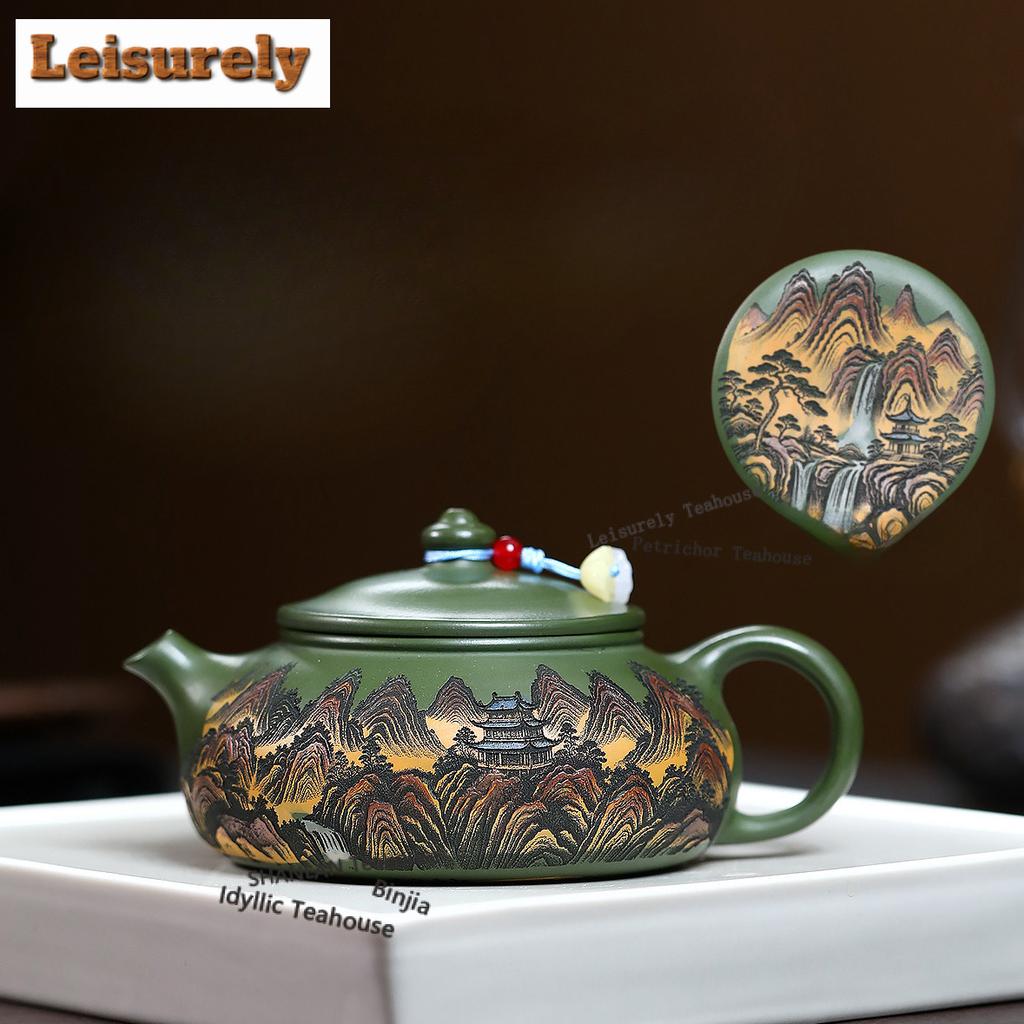 230ml Vintage Yixing Lila Ton Teekannen Handgefertigt Han Jiang Kanne Roh Erz Grüner Schlamm Kessel Chinesisches Zisha Teeservice Geschirr Geschenk