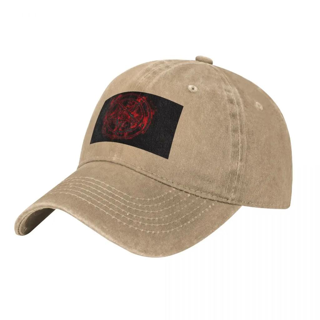 Pentagram Satanism Sigil Of Baphomet Devil Baseball Caps Snapback Denim Hats Casquette Streetwear Baseball Cowboy Hat for Unisex