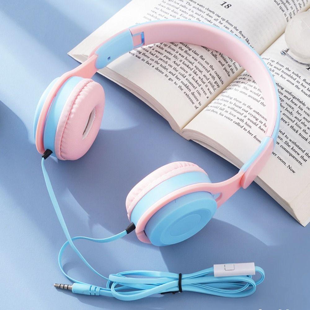 Folding Style Headworn Wired Headset Headworn Wired Headworn Earphones  Students